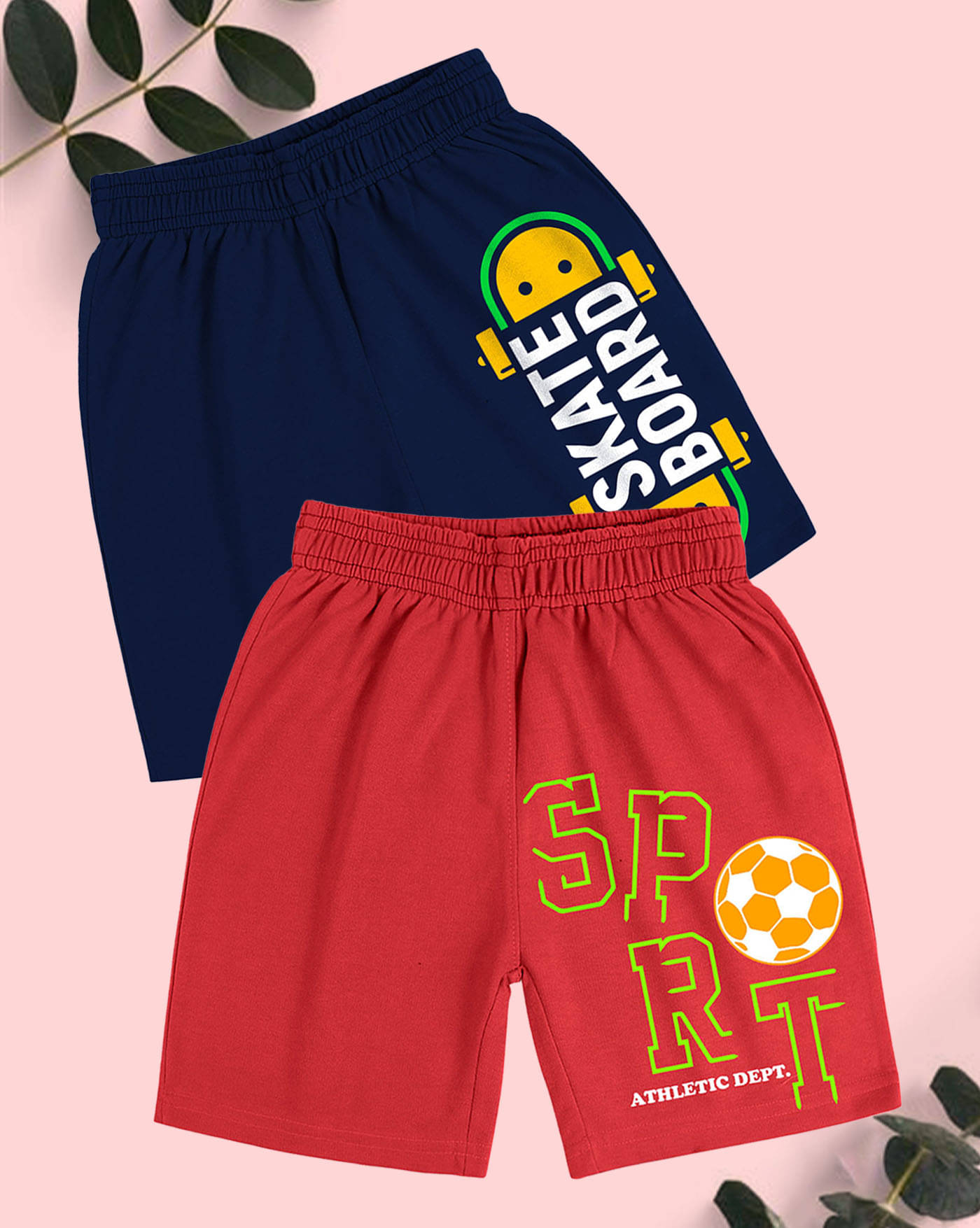     			ENITOR Pack of 2 Cotton Blend Shorts For Boys ( Navy Blue )