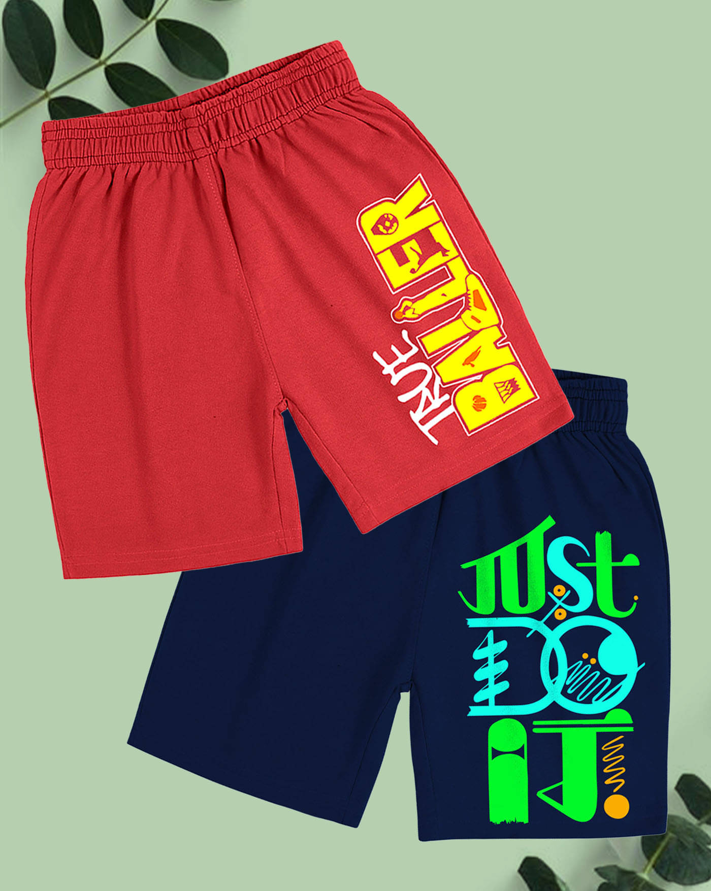     			ENITOR Pack of 2 Cotton Blend Shorts For Boys ( Navy Blue )