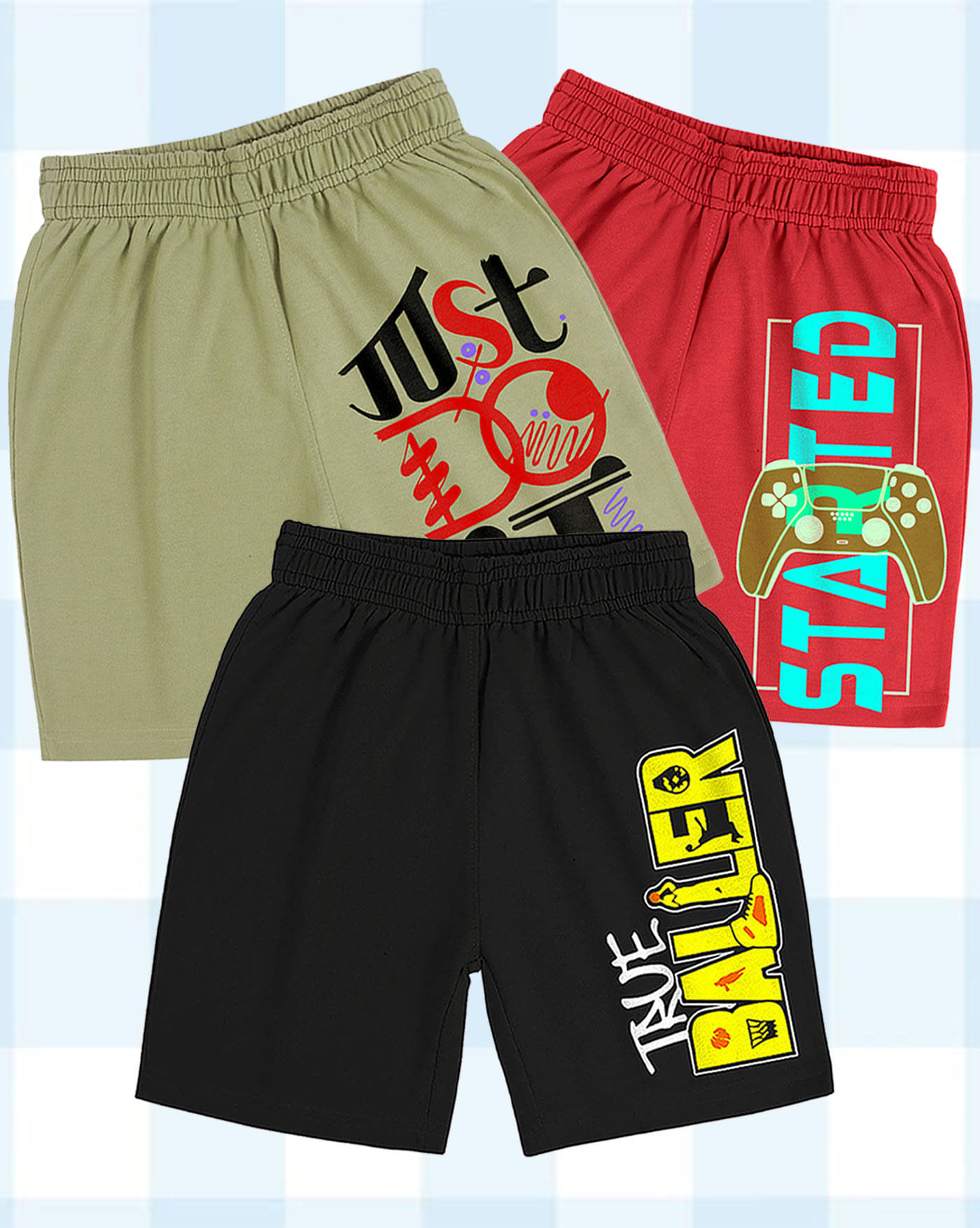     			ENITOR Pack of 3 Cotton Blend Shorts For Boys ( Lime Green )
