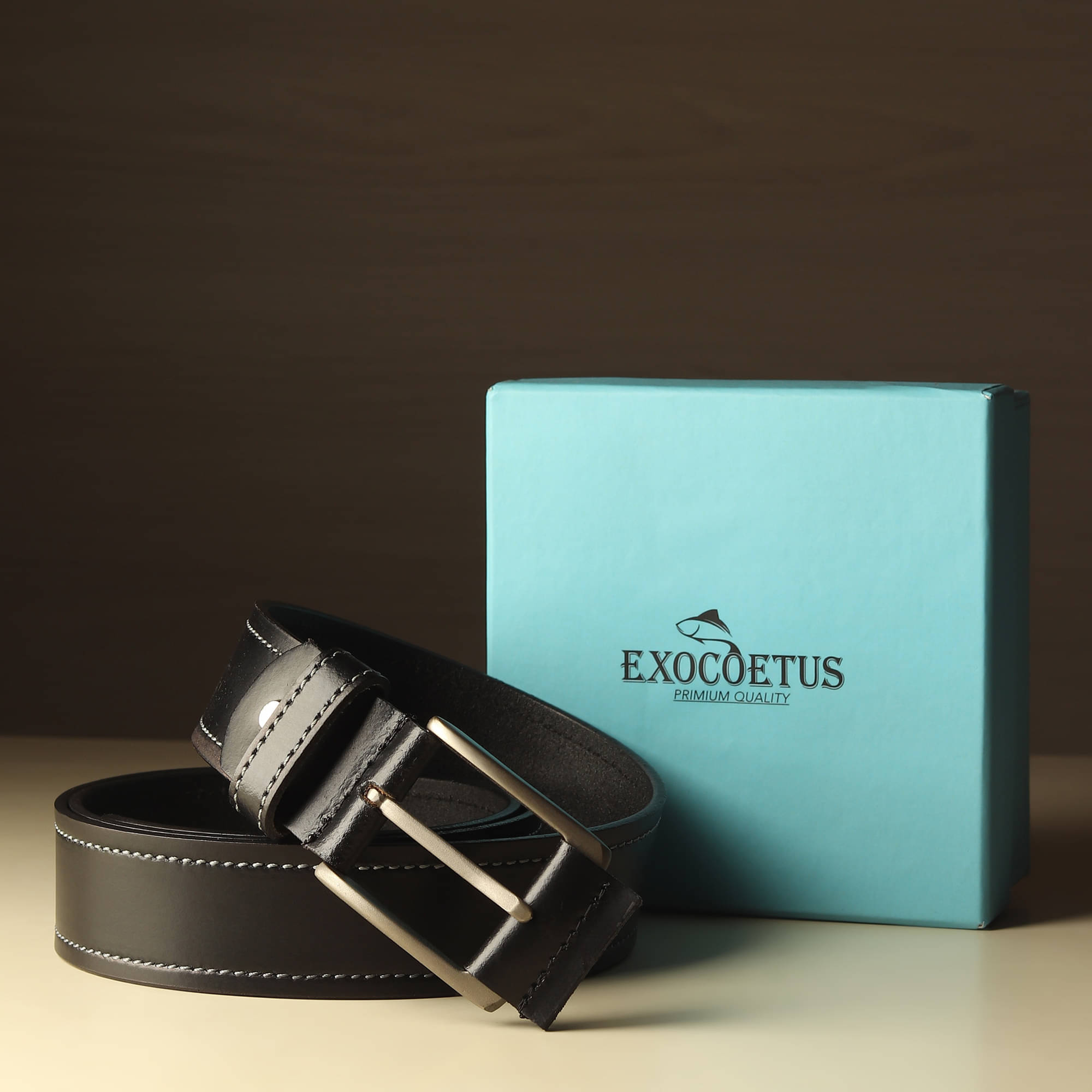 EXOCOETUS - Black 100% Leather Men's Formal Belt ( Pack of 1 ) EXOCOETUS - Black 100% Leather Men's Formal Belt ( Pack of 1 )