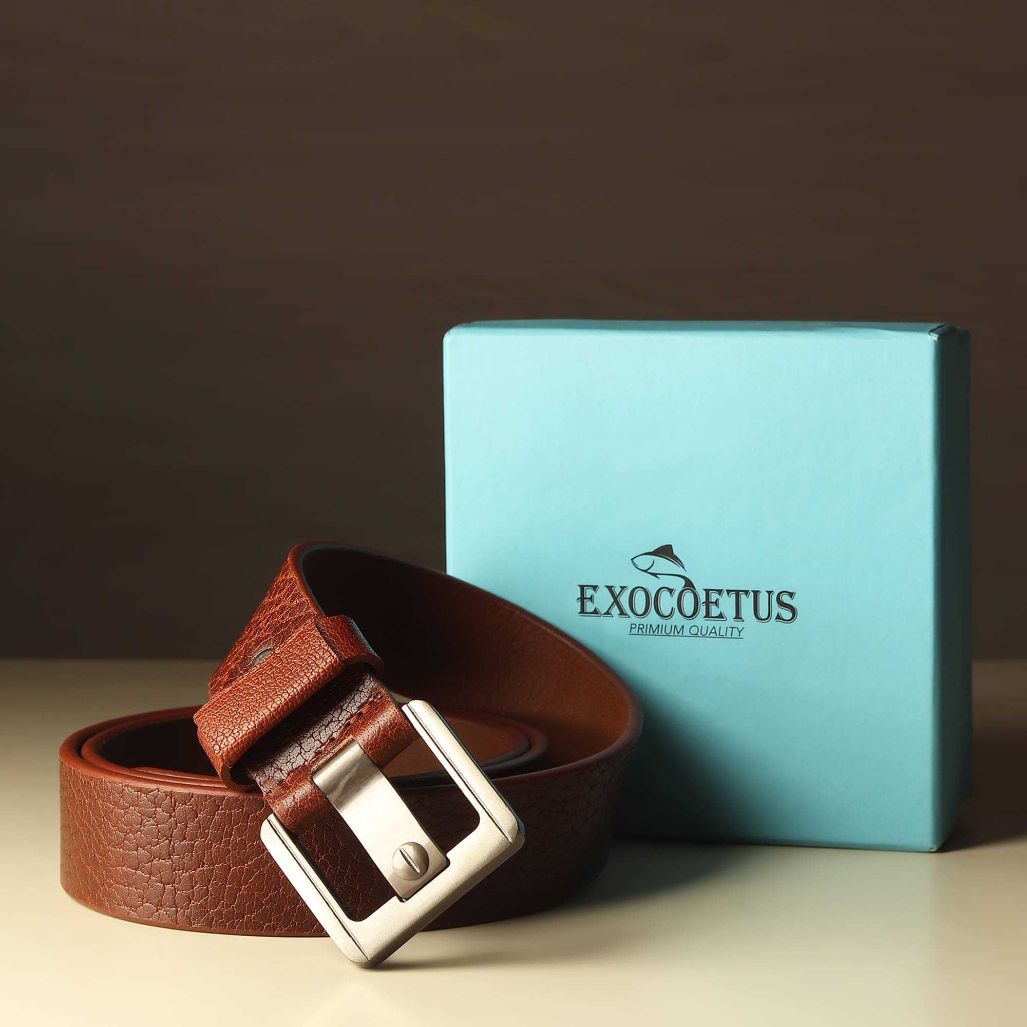     			EXOCOETUS - Tan 100% Leather Men's Formal Belt ( Pack of 1 )
