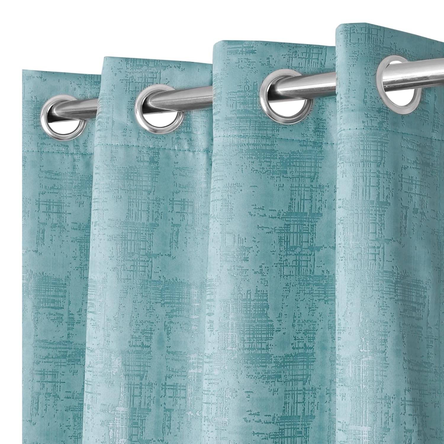Essensa furnishings Solid Blackout Ring Rod Curtain 7 ft ( Pack of 1 ) - Aqua Essensa furnishings Solid Blackout Ring Rod Curtain 7 ft ( Pack of 1 ) - Aqua
