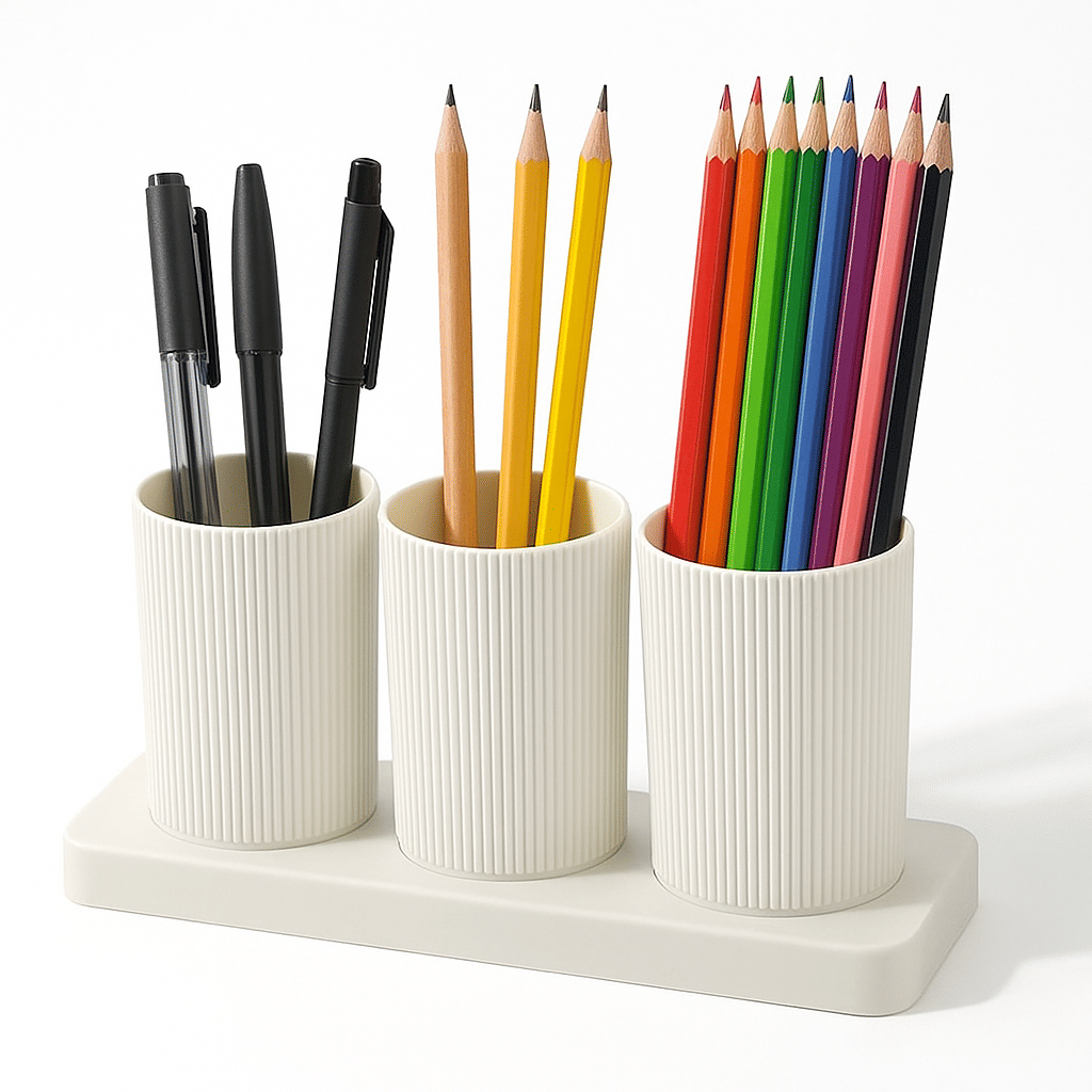    			FIT4CHEF Table Organizer - 3 Compartment Pen, Pencil, Stationary Holder