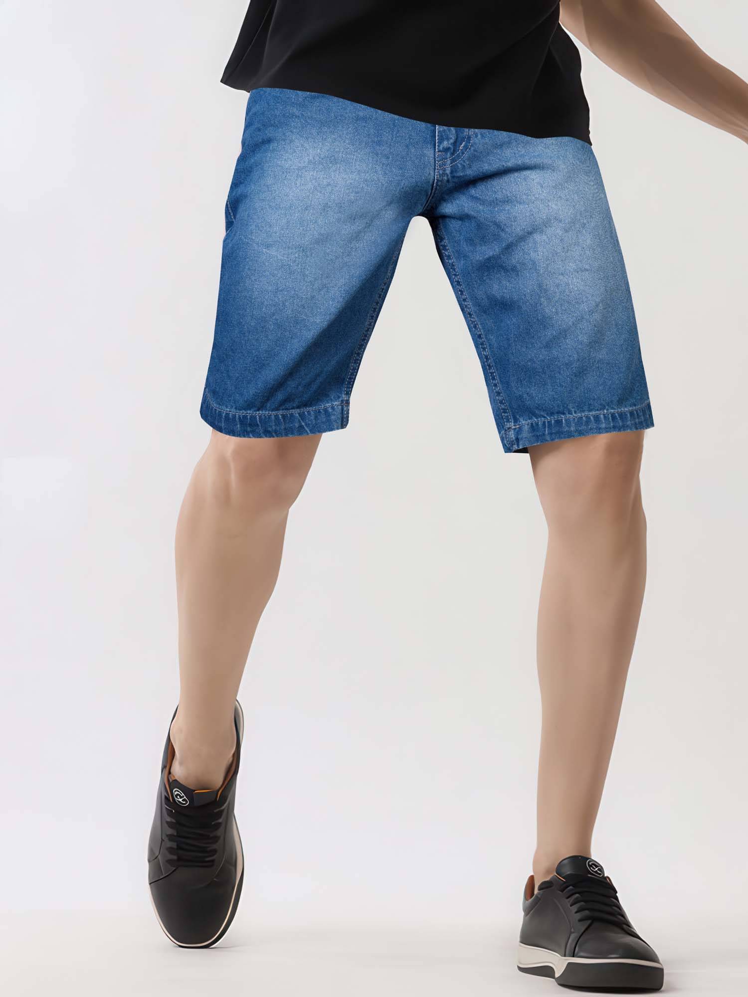 JB JUST BLACK Blue Denim Men's Denim Shorts ( Pack of 1 ) JB JUST BLACK Blue Denim Men's Denim Shorts ( Pack of 1 )
