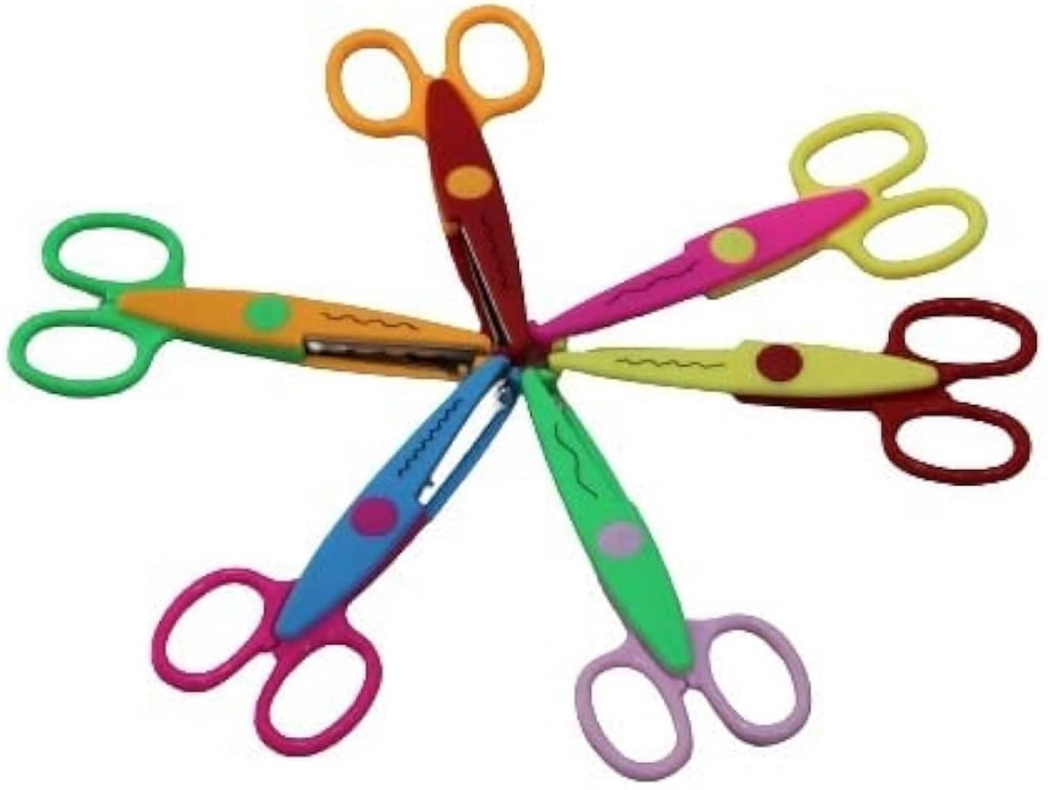     			Krishna Enterprises Plastic Decorative Paper Cutting Scissors Set - Set of 6 ( Pack of 1 )