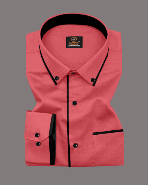     			LAXBON 100% Cotton Regular Fit Solids Full Sleeves Men's Casual Shirt - Pink ( Pack of 1 )