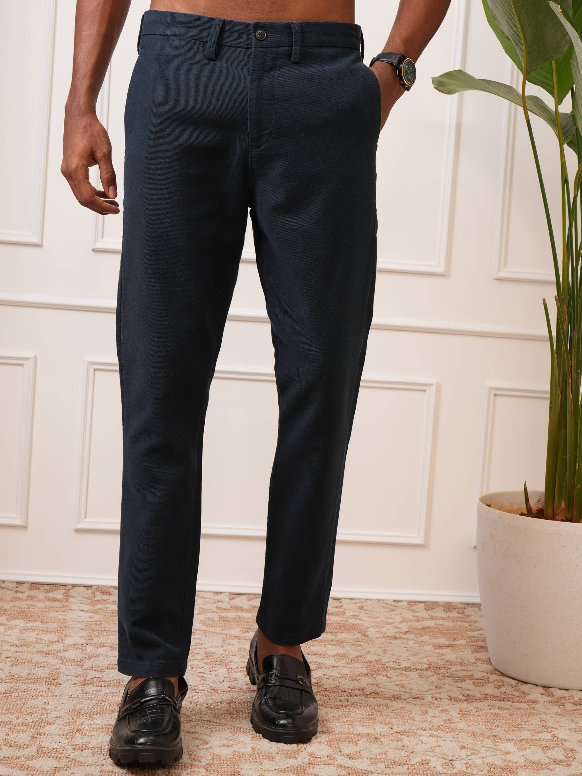     			Locomotive Slim Flat Men's Chinos - Blue ( Pack of 1 )
