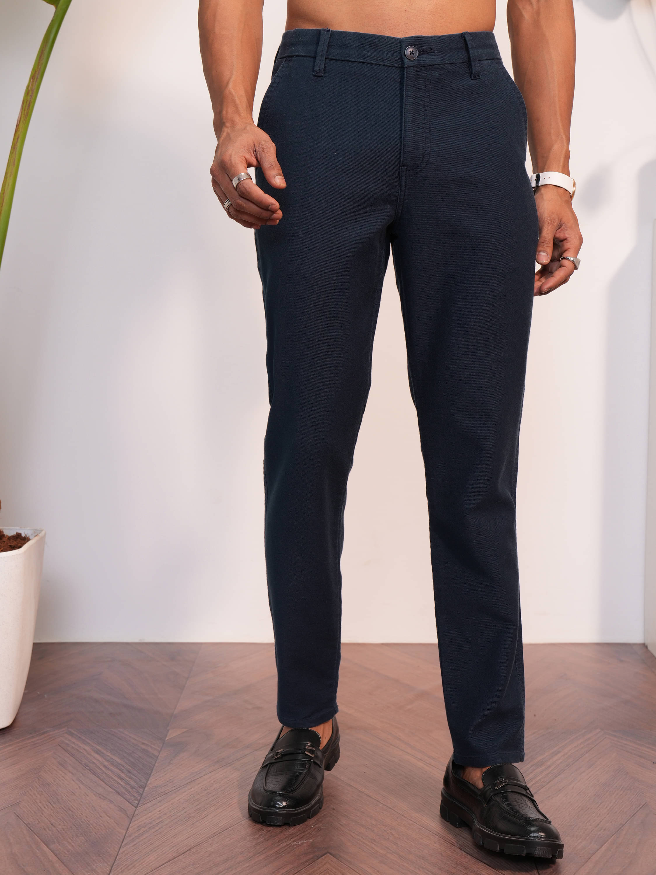     			Locomotive Slim Flat Men's Cargos - Blue ( Pack of 1 )