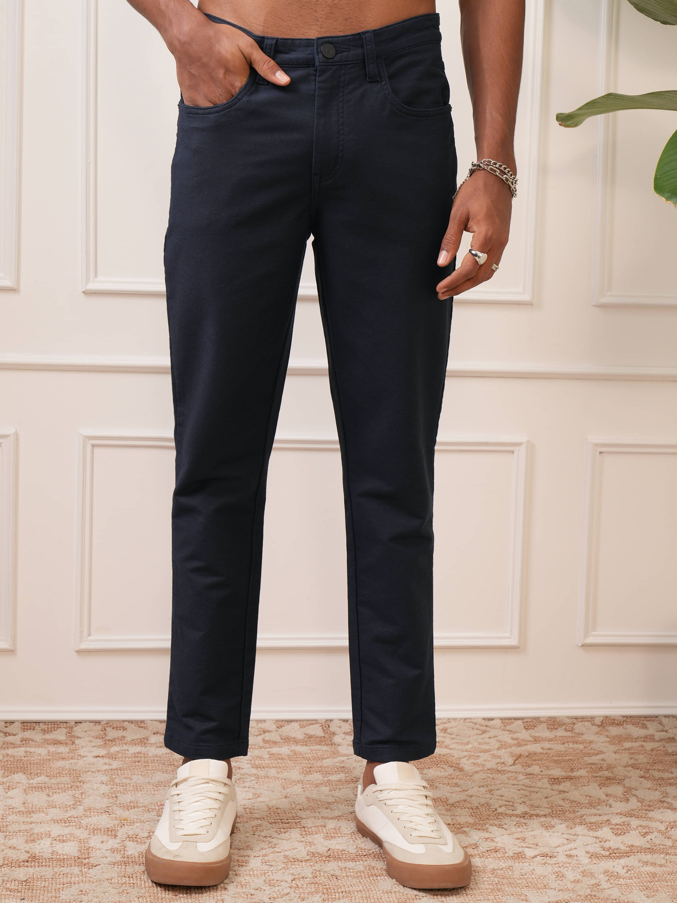     			Locomotive Tapered Flat Men's Chinos - Blue ( Pack of 1 )