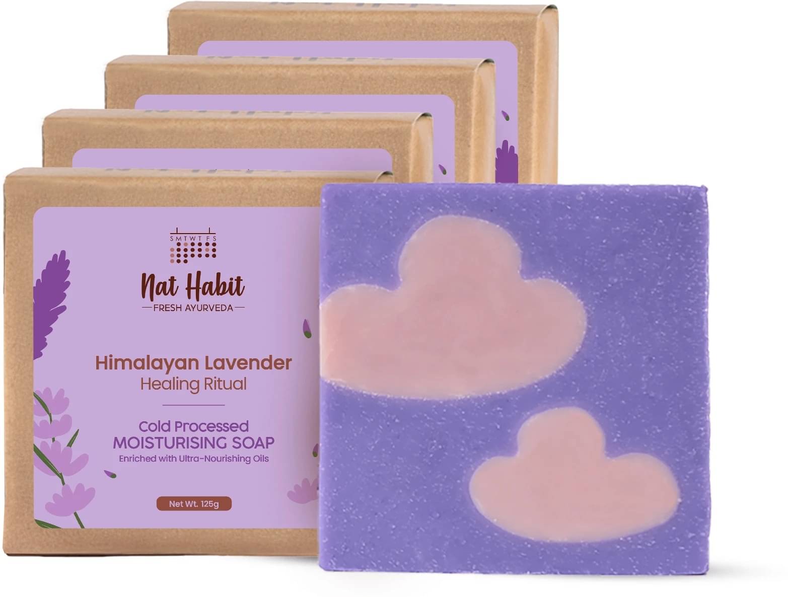     			Nat Habit Himalayan Lavender Soap for Glowing Skin Cold Pressed Moisturising Soap (4 x 125 g)