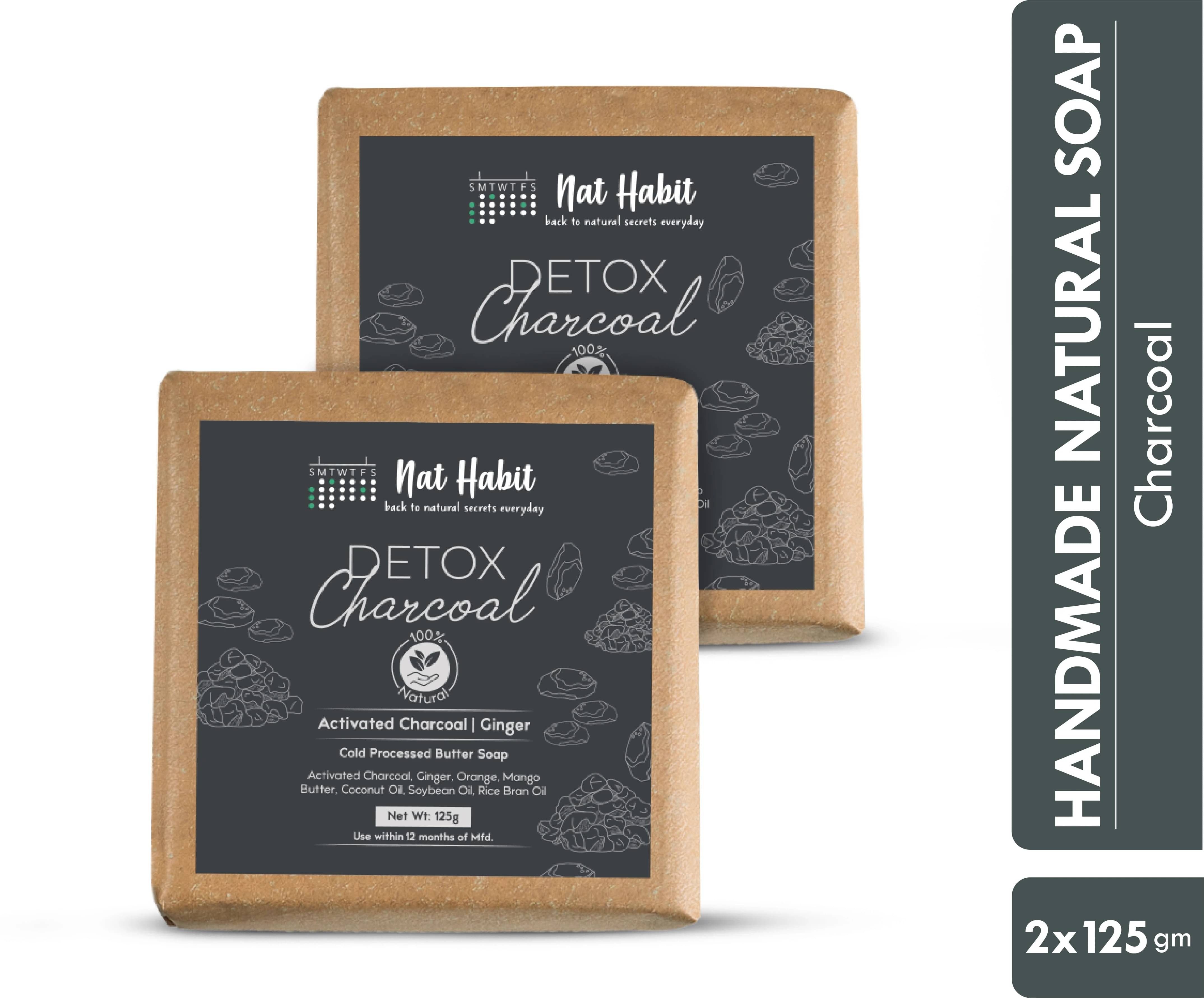     			Nat Habit Detox Charcoal Soap - Skin Brightening and Deep Cleansing, 100% Natural