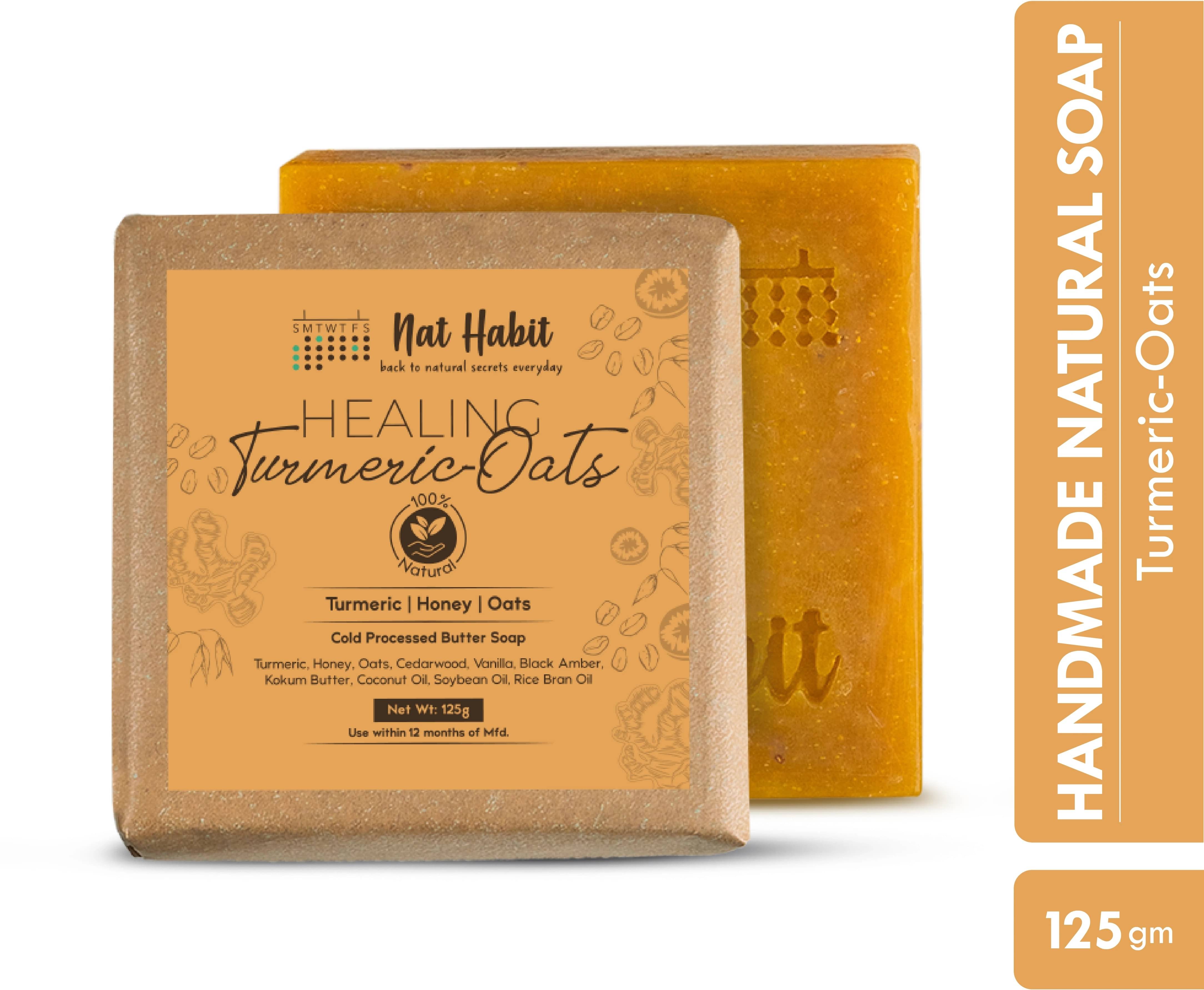     			Nat Habit Healing Turmeric Bathing Soap - Clears Uneven Skin Tone, Speeds Up Skin Repair (125 g)
