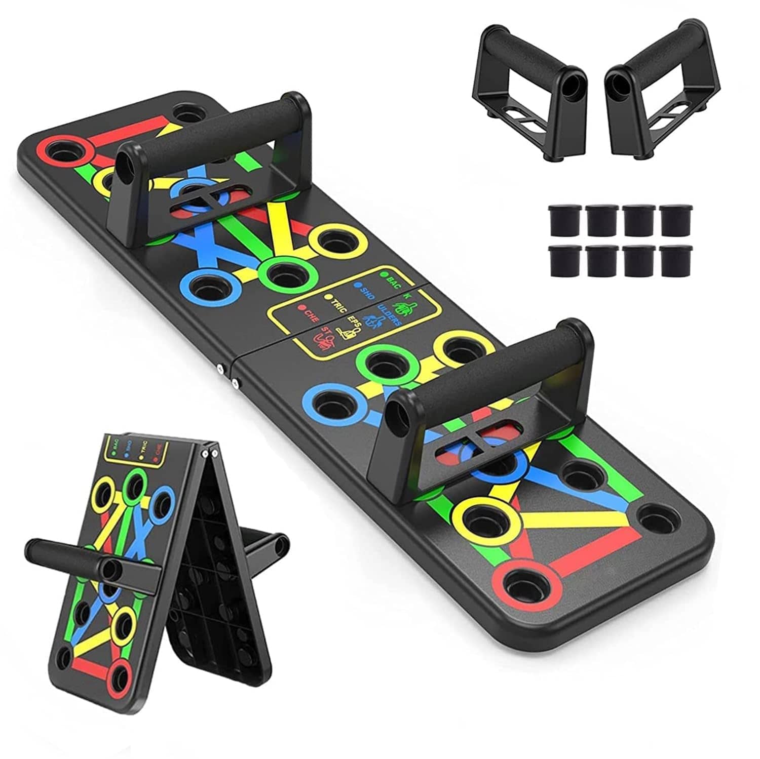 Oddish® Multifunctional Push Up Board | 14-in-1 Color Coded Foldable Pushup Training System for Chest, Arms, Shoulders, Back & Core Workout | Portable Home Gym Equipment for Men & Women - Sports and Fitness Equipment | Buy online on ZillyBuy