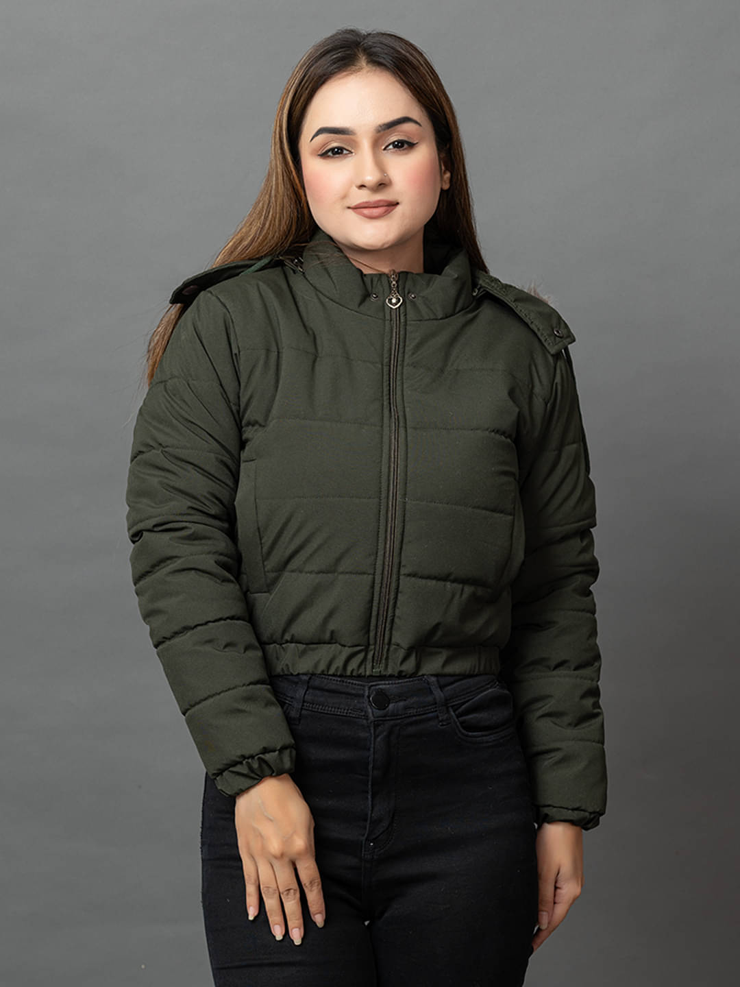     			RIGHT DECISION Women Puffer Jacket ( Olive )