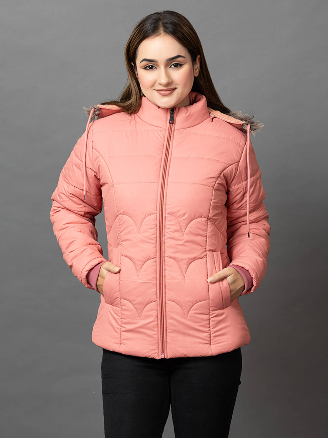     			RIGHT DECISION - Nylon Pink Quilted/Padded Jackets Pack of 1