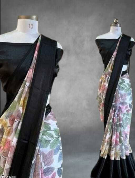 SAREEYA16 Cotton Blend Printed Regular Saree With Unstitched Blouse Piece ( Black ) SAREEYA16 Cotton Blend Printed Regular Saree With Unstitched Blouse Piece ( Black )