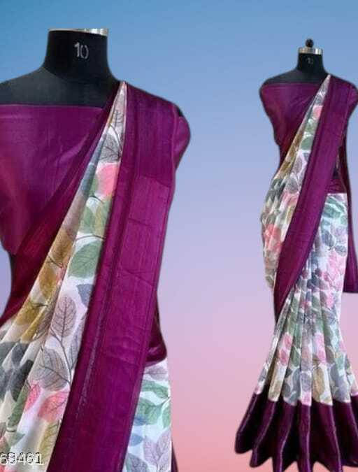     			SAREEYA16 Cotton Blend Printed Regular Saree With Unstitched Blouse Piece ( Maroon )