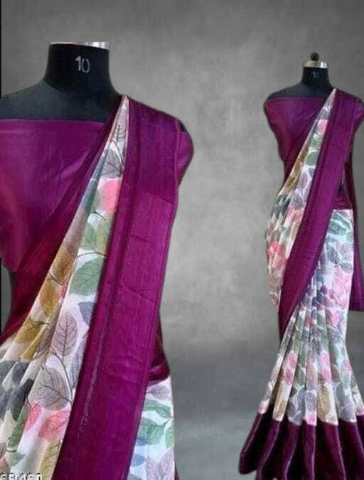     			SAREEYA16 Cotton Blend Printed Regular Saree With Unstitched Blouse Piece ( Maroon )