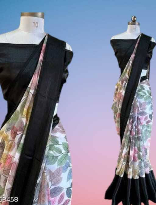 SAREEYA16 Cotton Blend Printed Regular Saree With Unstitched Blouse Piece ( Black ) SAREEYA16 Cotton Blend Printed Regular Saree With Unstitched Blouse Piece ( Black )