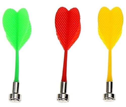     			Steel Magnetic Dart Board Darts Pins Darts (Pack of 3) Green Yellow Red