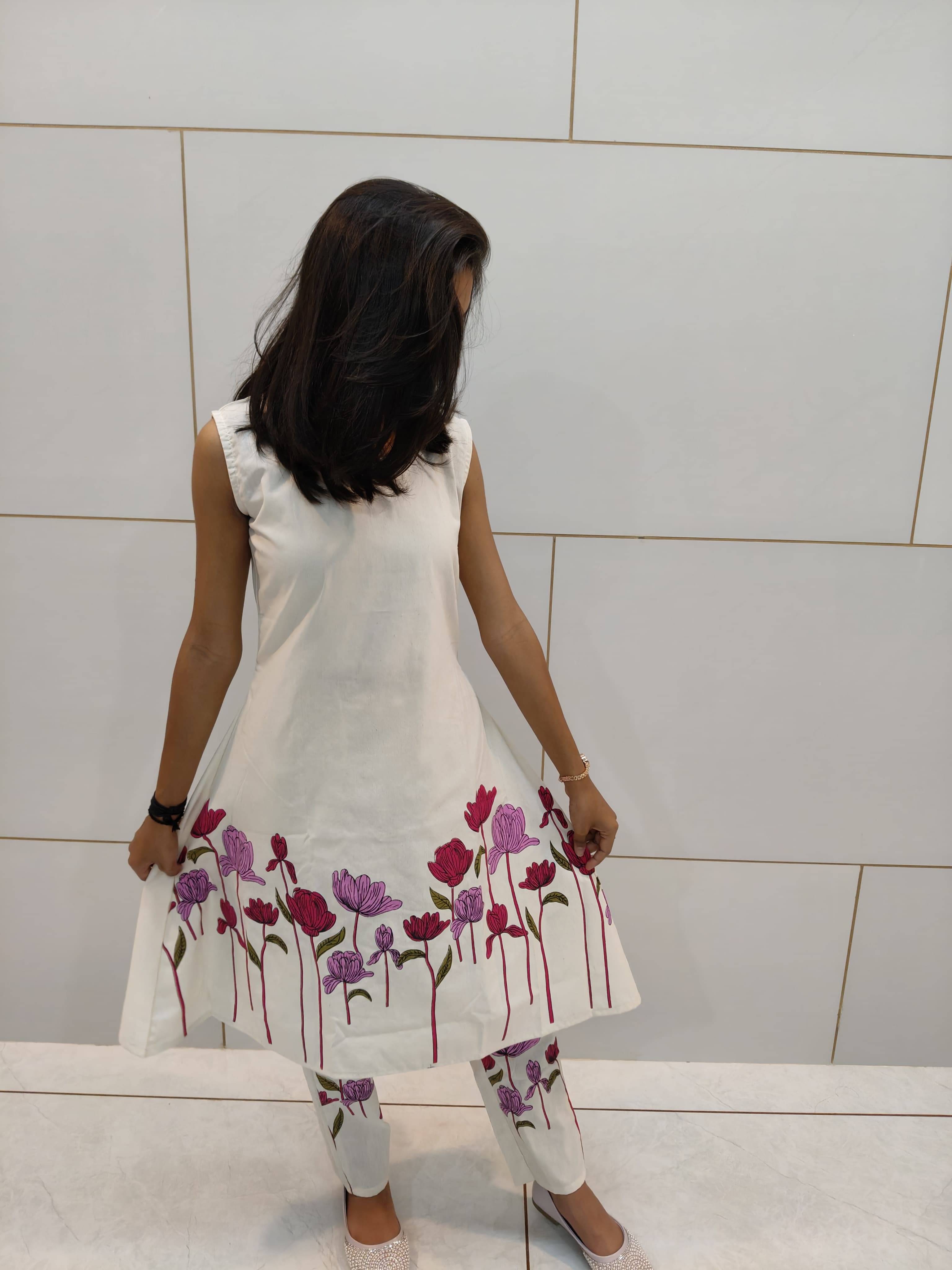     			VISHWAS ENTERPRISE Women Self Design Tunic With Palazzos Co-Ord Set ( Pink )