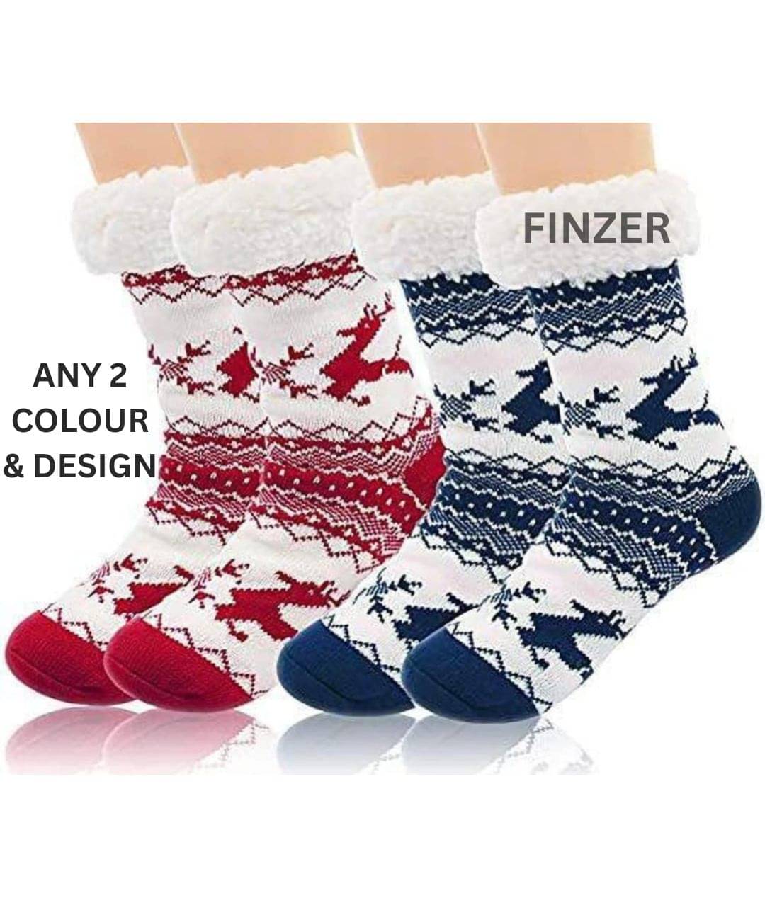 finzer Pack of 2 Women's Woollen Mid Length Socks ( Multicolor )     			finzer Pack of 2 Women's Woollen Mid Length Socks ( Multicolor )