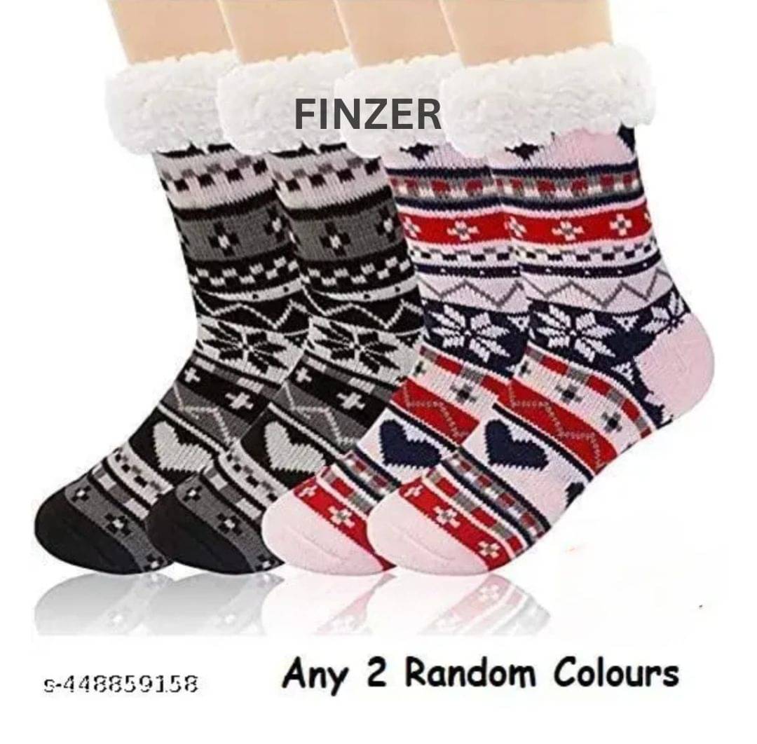 finzer Pack of 2 Women's Woollen Mid Length Socks ( Multicolor )     			finzer Pack of 2 Women's Woollen Mid Length Socks ( Multicolor )