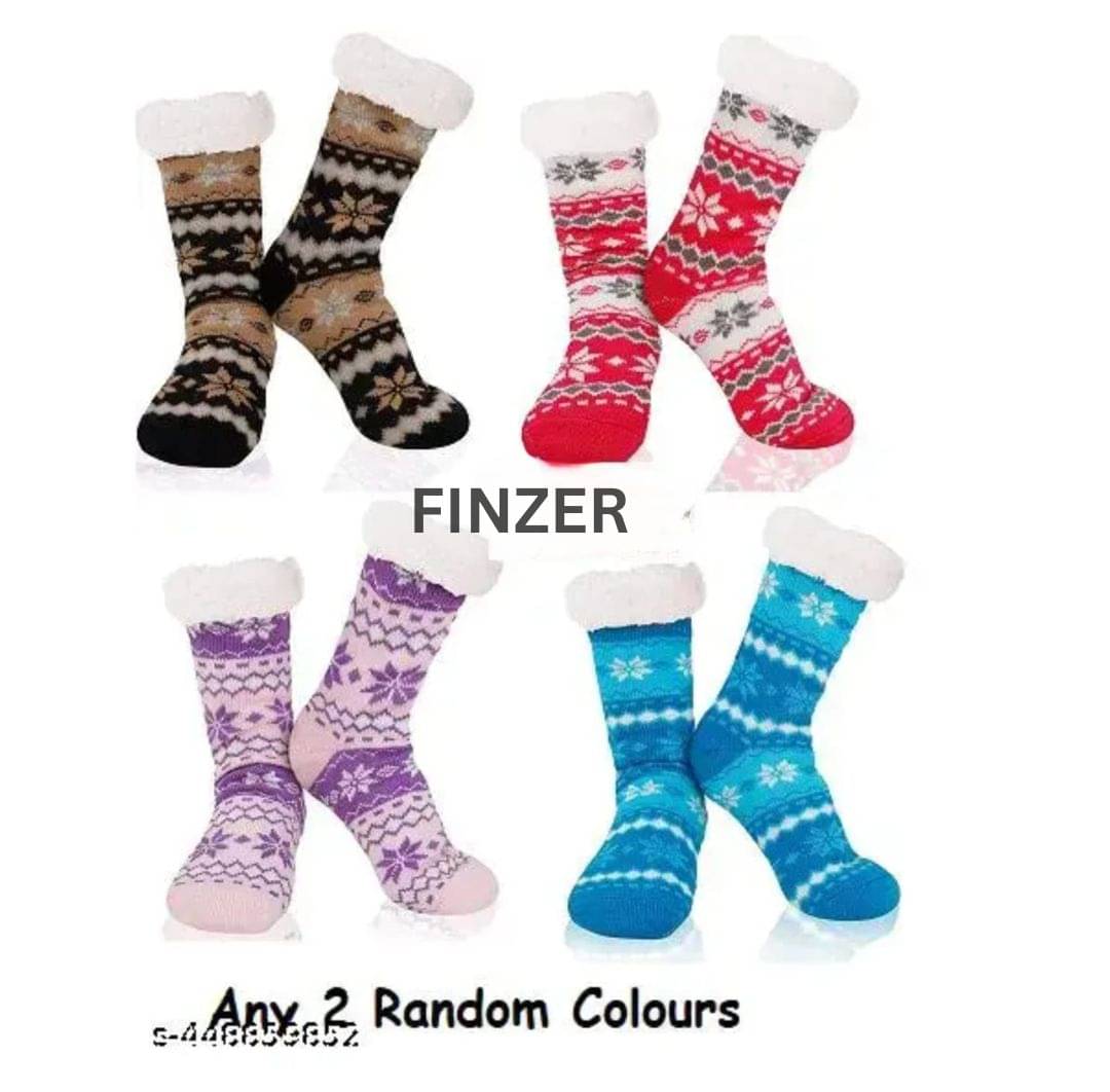 finzer Pack of 2 Women's Woollen Mid Length Socks ( Multicolor )     			finzer Pack of 2 Women's Woollen Mid Length Socks ( Multicolor )