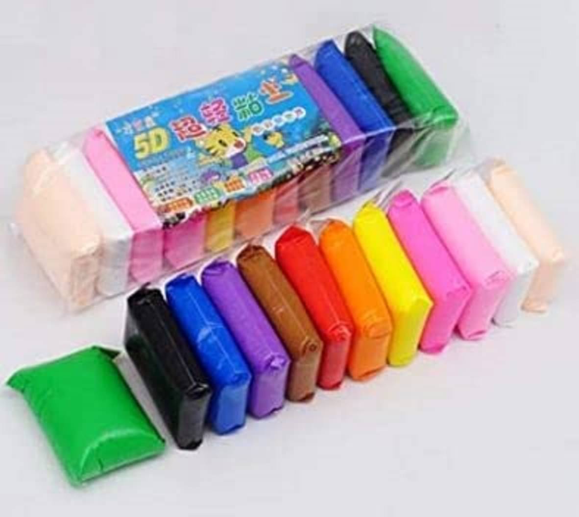     			12 Different Color Fluffy Foam Clay with Tools, Pack of 12 (1 Piece Each Color) Super Light DIY Clay for Model air Dry Clay Fun Toy, Creative Art DIY Crafts, Gift for Kids