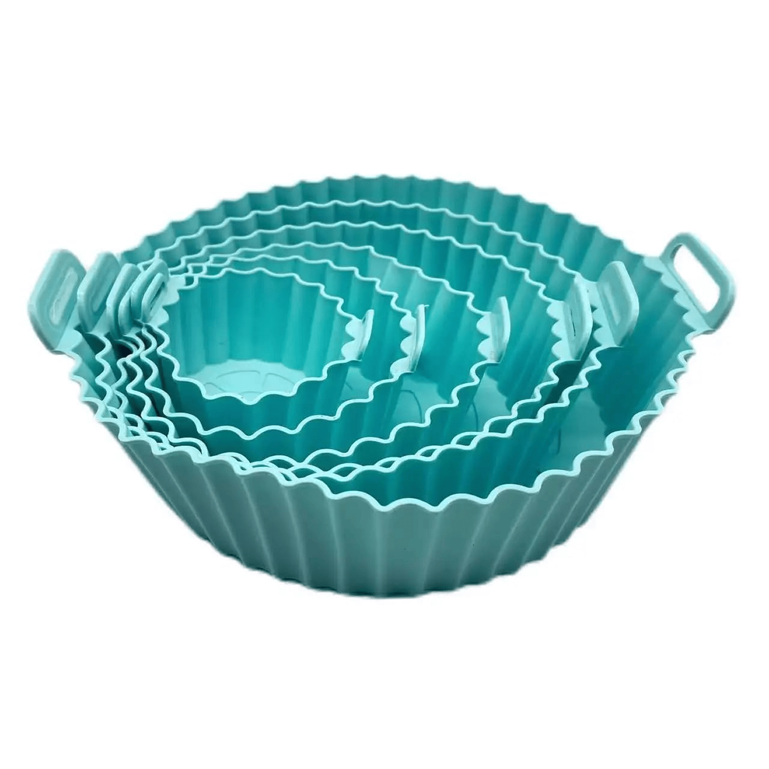     			6 pcs. Reusable Air Fryer Silicone Pot Liners | Non-Stick Heat-Resistant Basket Baking Trays | Airfryer Oven Accessories | Dishwasher Safe | Multicolor | (Pack of 1)
