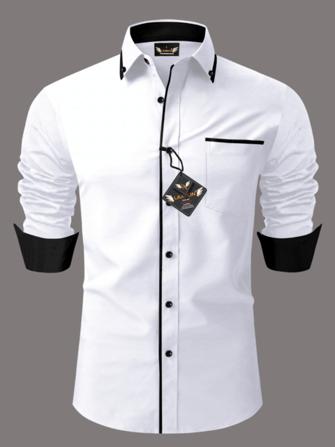     			AITAVIK OVERSEAS Poly Cotton Regular Fit Solids Full Sleeves Men's Casual Shirt - White ( Pack of 1 )