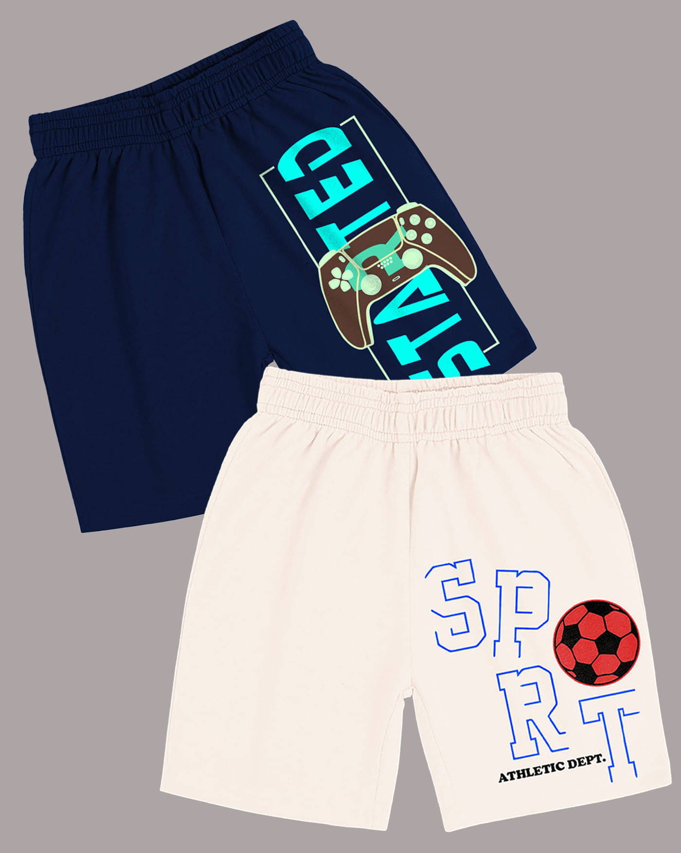     			AUSK Pack of 2 Cotton Blend Shorts For Boys ( Navy Blue )