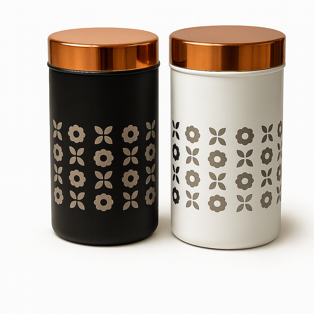     			Aquasleri Steel Silver Spice Container ( Set of 2 )