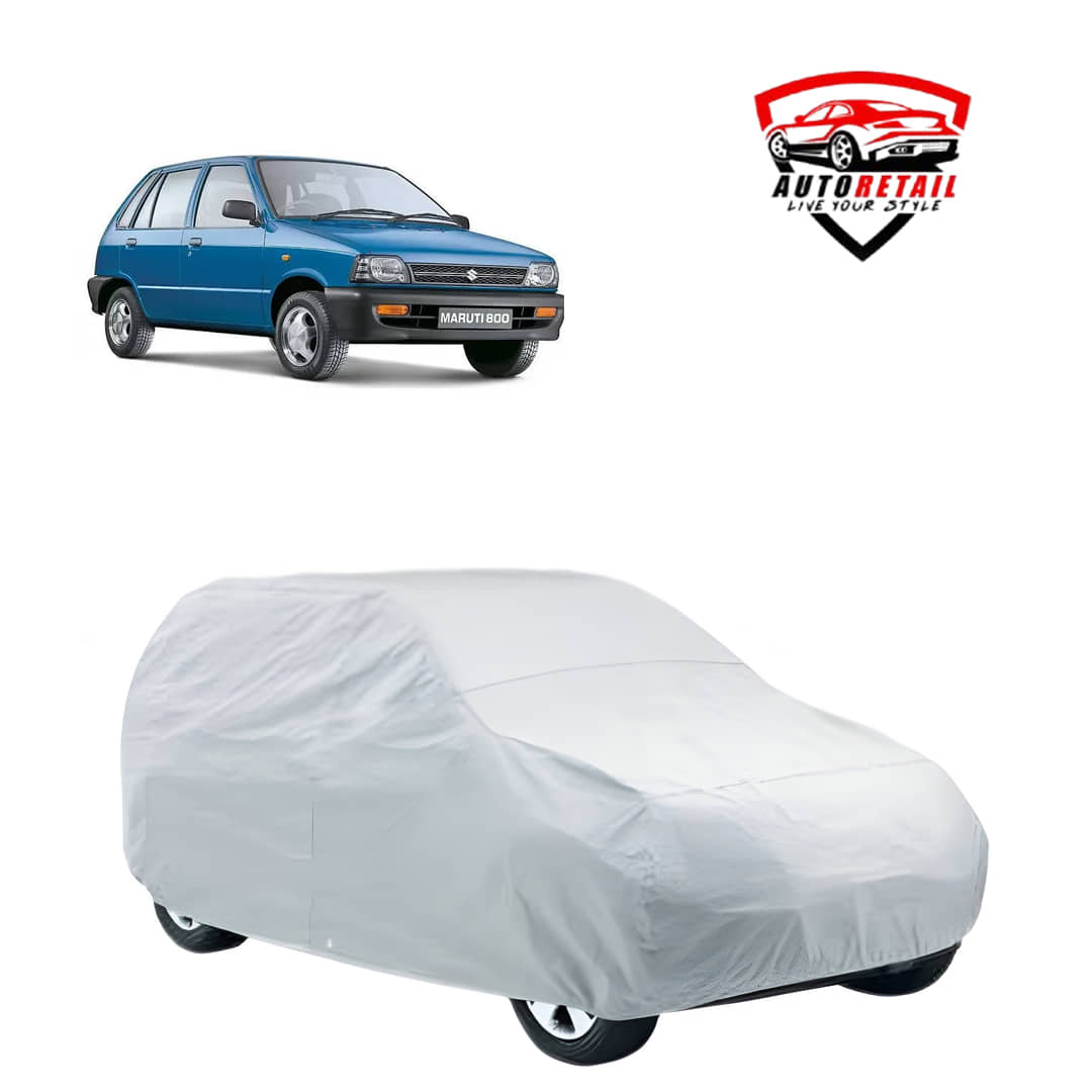 AutoRetail Car Body Cover for Maruti Suzuki 800 [1997-2000] Without Mirror Pocket ( Pack of 1 ) , Silver