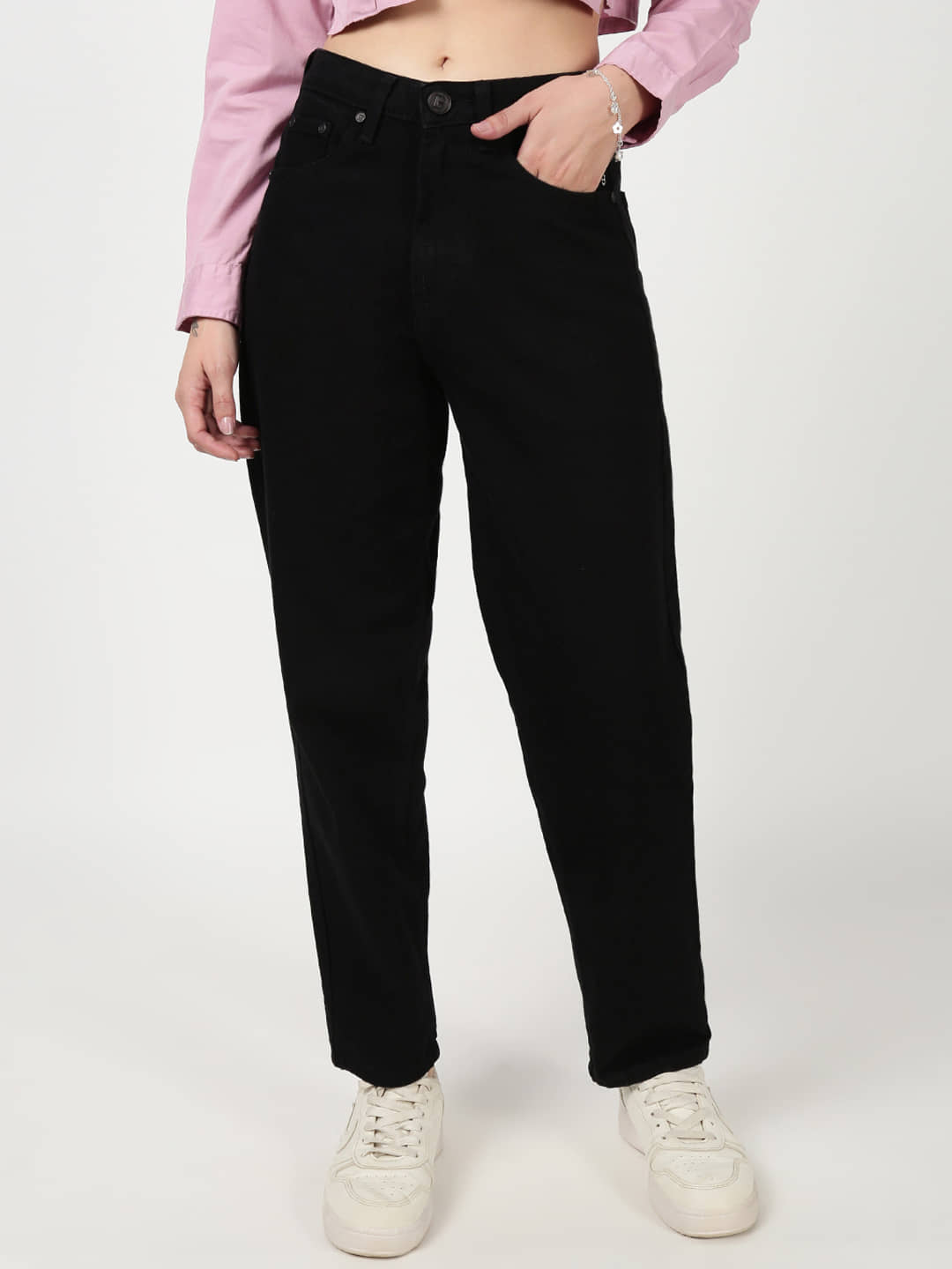 Bene Kleed Women's Tapered Fit Mid-Rise Jeans ( Black ) - Jeans | Buy online on ZillyBuy