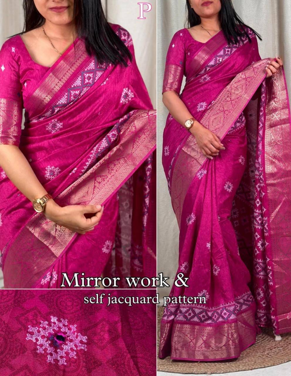     			Bhuwal Fashion Cotton Silk Printed Kanjeevaram Sarees With Unstitched Blouse Piece ( Pink )