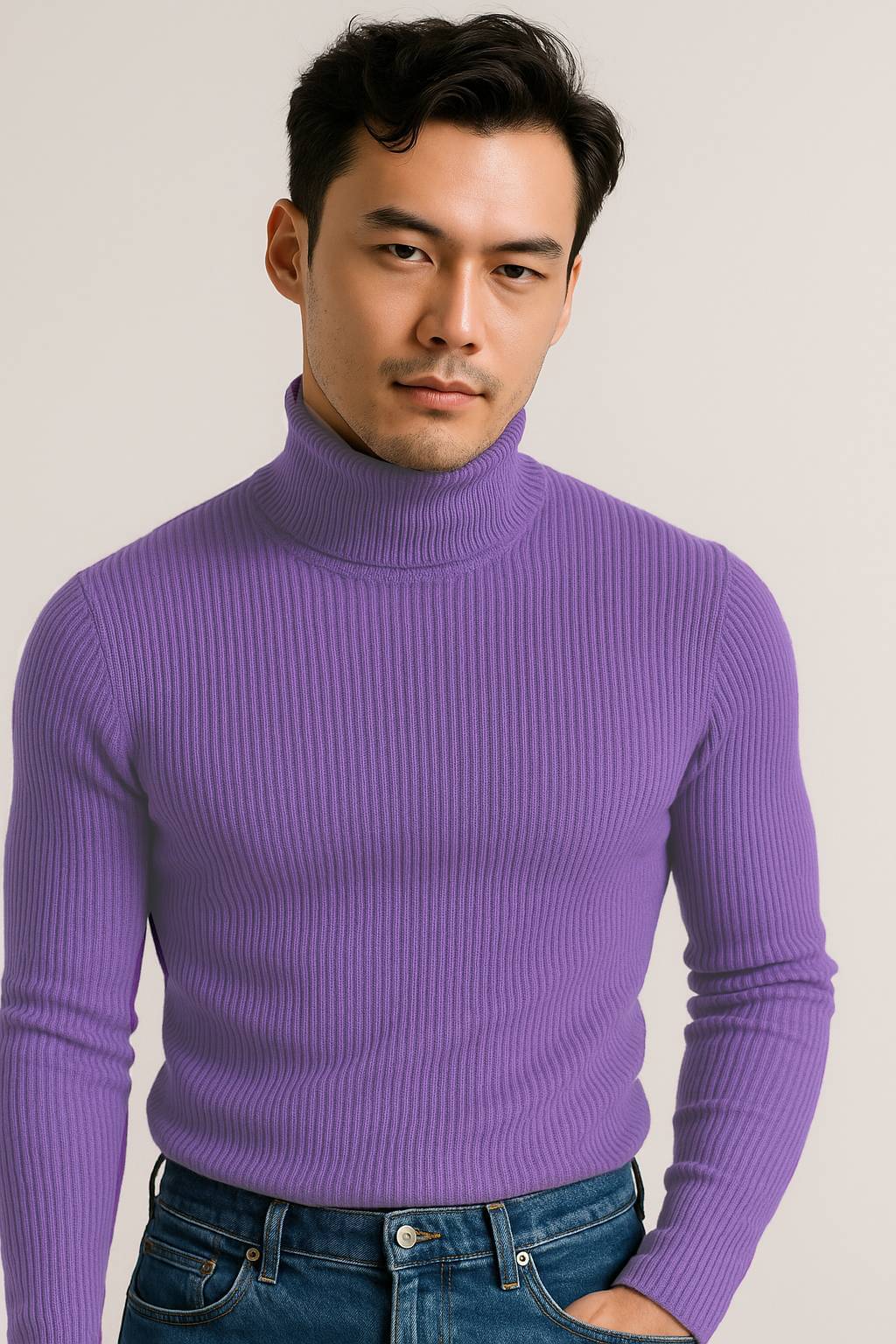 CATBUNNY Woollen High Neck Men's Sweatshirt - Purple ( Pack of 1 )     			CATBUNNY Woollen High Neck Men's Sweatshirt - Purple ( Pack of 1 )