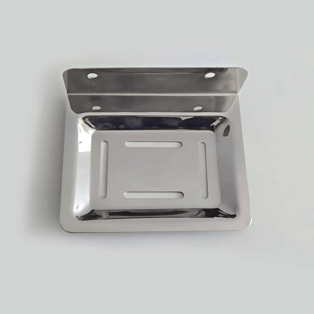 COSSIMO Stainless Steel 4x4 Square Soap Holder/Single Soap Dish for Bathroom/Bathroom Soap Stand Wall Mount in Chrome Finish for Wash Area/Kitchen & Bathroom Fittings (Set of 1)