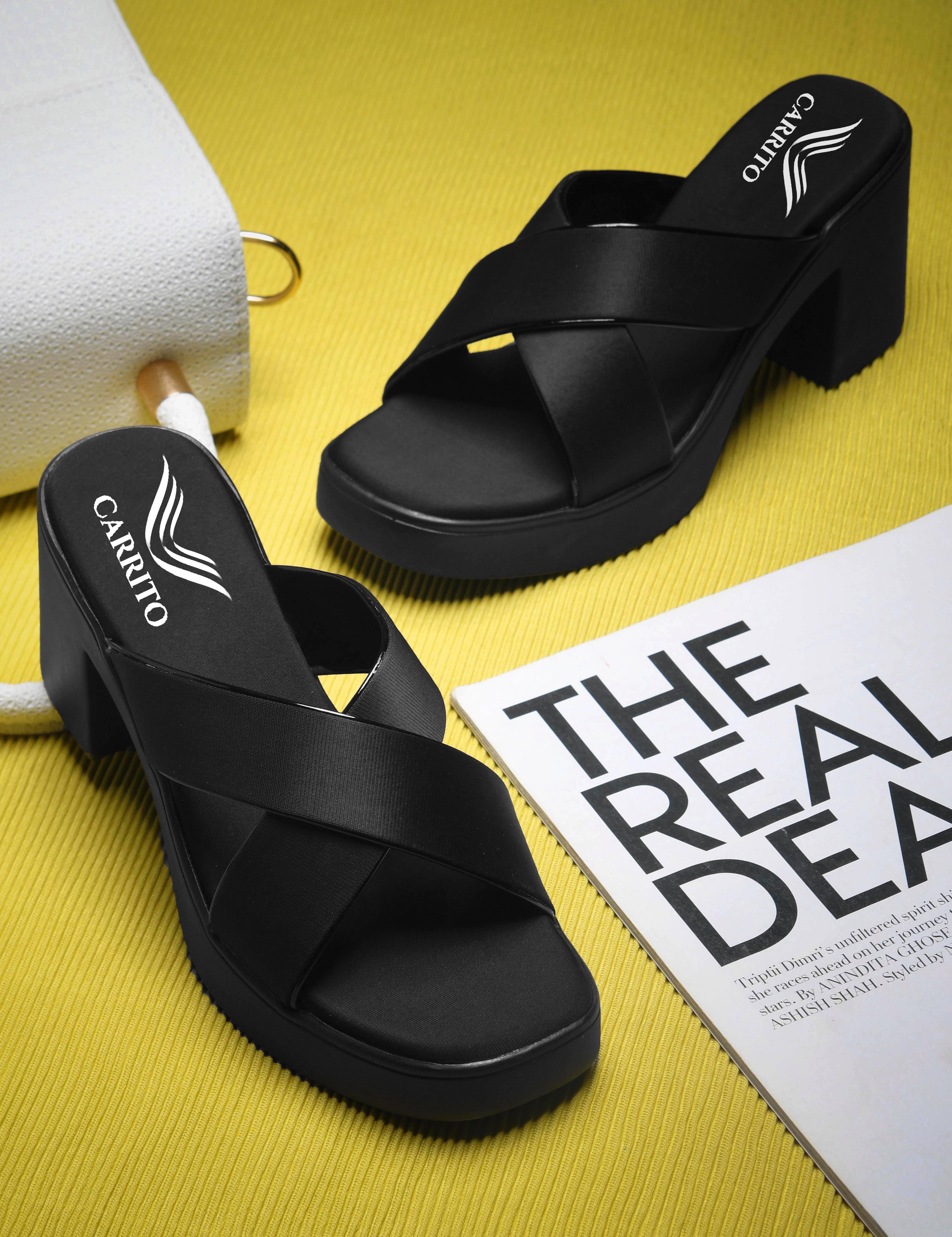     			Carrito Black Women's Slip On Heels