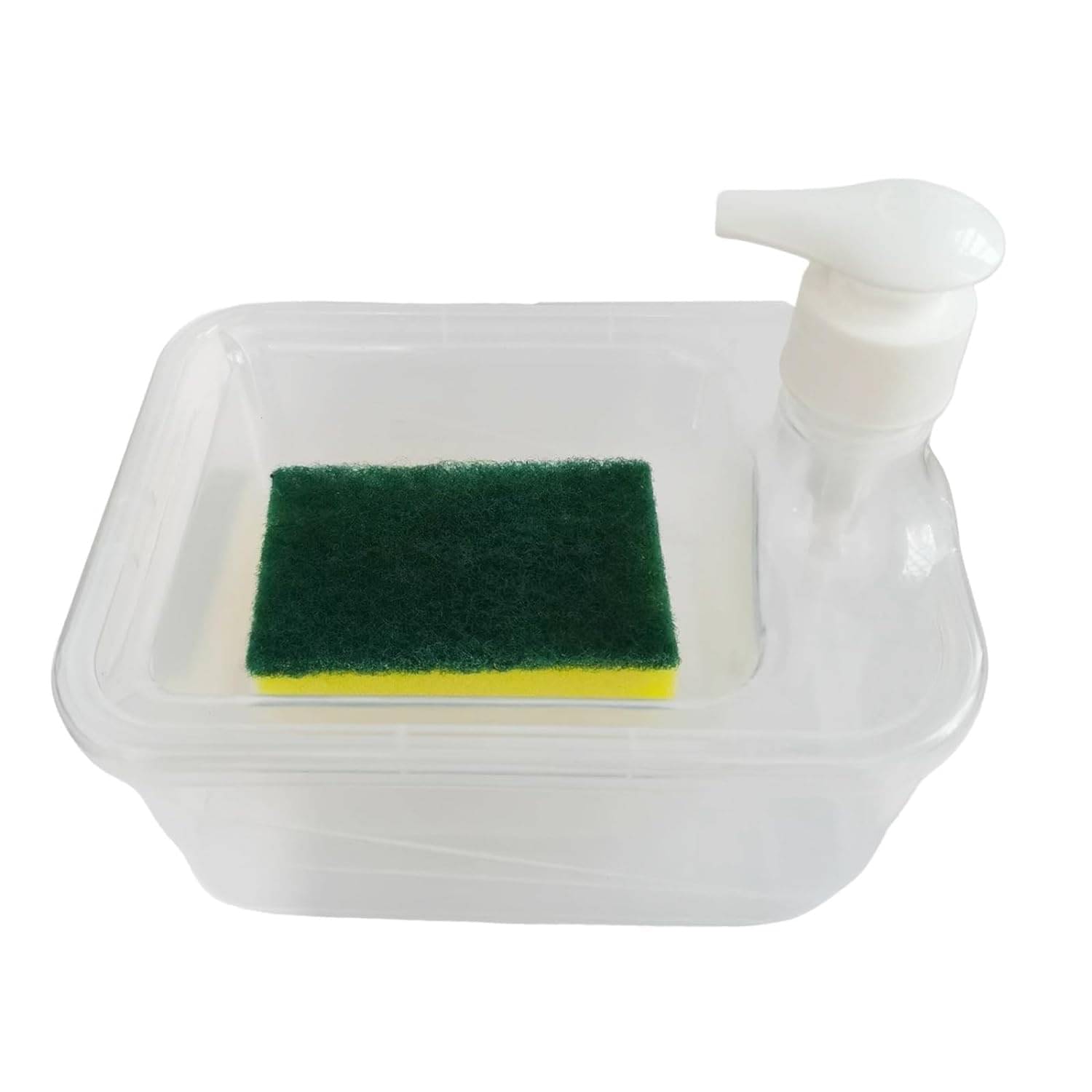     			Double Layer 2 in 1 Square Liquid soap Dispenser with Pump and Sponge for Use, Home, Kichan, Office, Mall, Hotel, Hospitel - 12.5 Ounces | 15 x 16 x 17 CM | Multi-Color