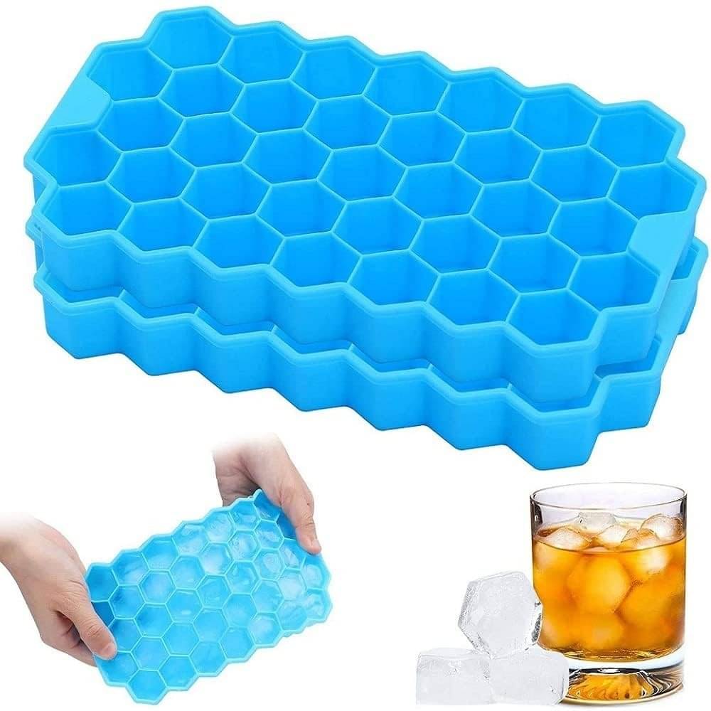 Flexible Silicone Honeycomb 37 Cavity Ice Cube Tray for Freezer Moulds Small Cubes Whiskey Fridge Bar Soft Ice Cube Tray Pack of 4 Flexible Silicone Honeycomb 37 Cavity Ice Cube Tray for Freezer Moulds Small Cubes Whiskey Fridge Bar Soft Ice Cube Tray Pack of 4