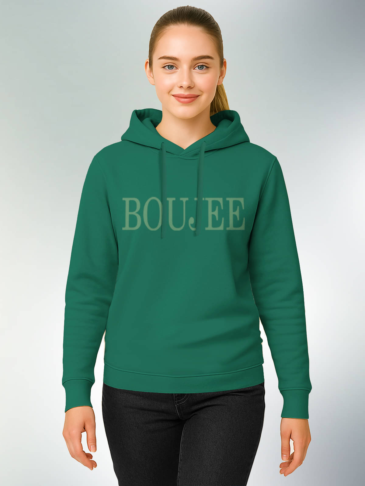     			HELLCAT Cotton Blend Women's Hooded Sweatshirt ( Green )