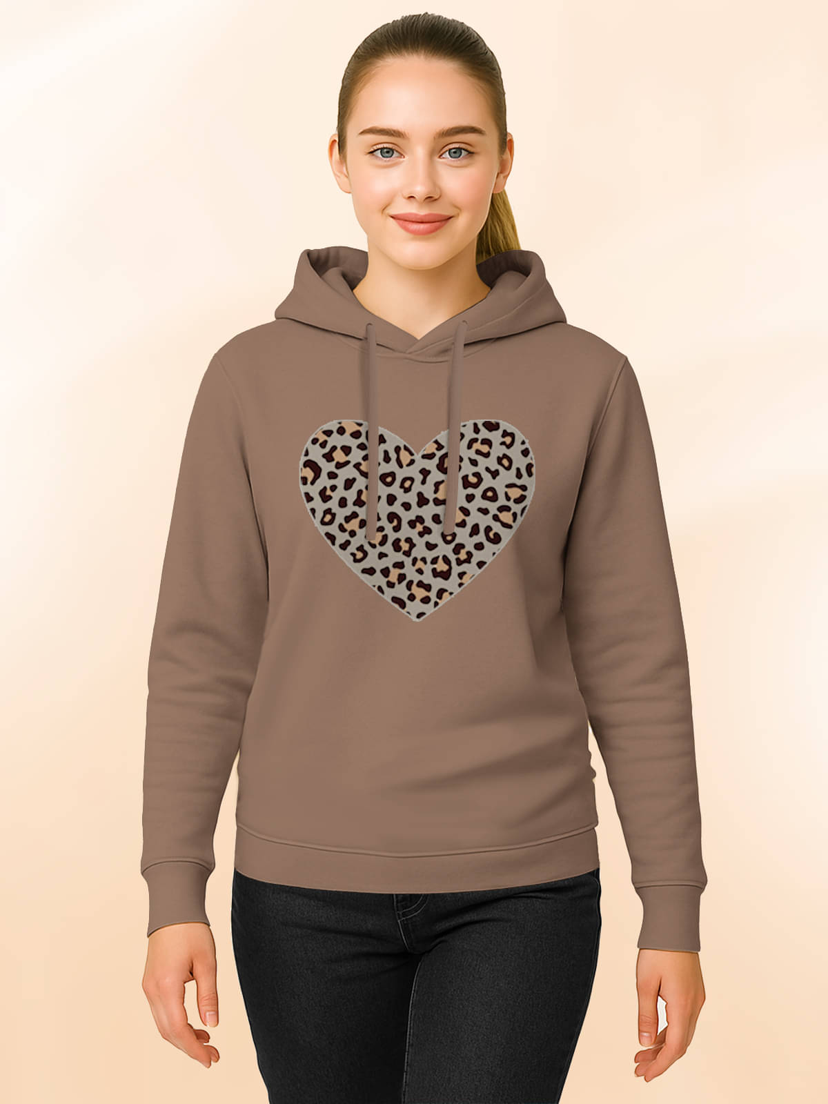     			HELLCAT Cotton Blend Women's Hooded Sweatshirt ( Brown )