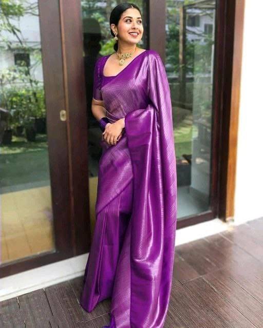     			INDIAN SILKS Linen Printed Banarasi saree With Unstitched Blouse Piece ( Wine )
