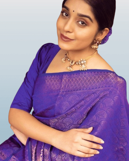     			INDIAN SILKS Linen Printed Banarasi saree With Unstitched Blouse Piece ( Teal )