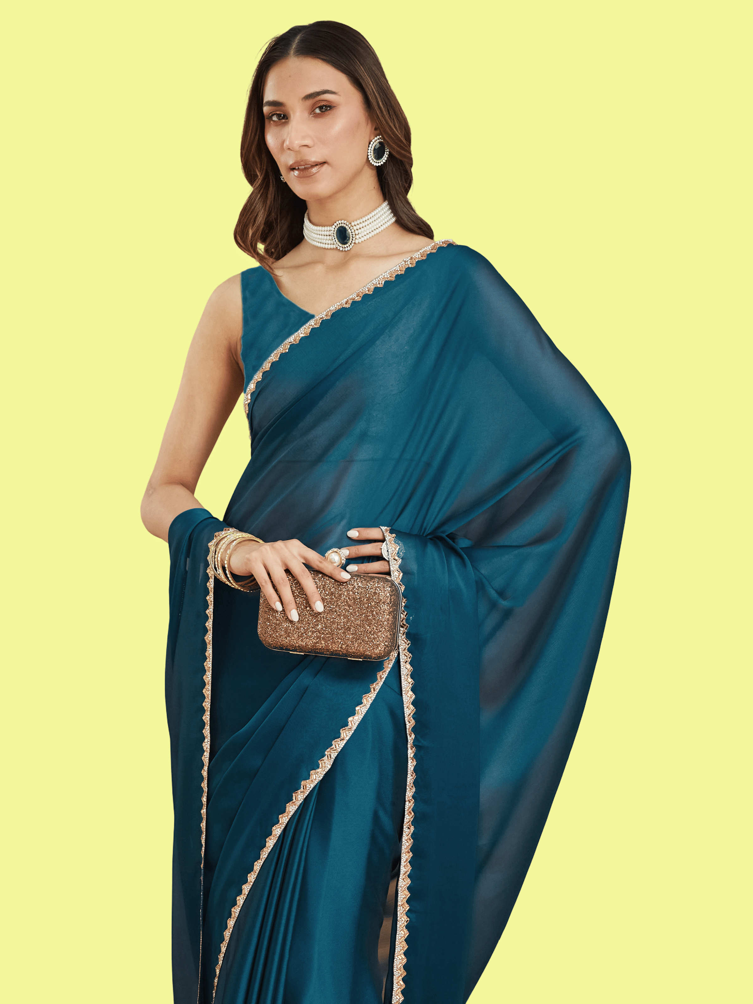 Indy Bliss Silk Blend Self Design Patola Saree With Unstitched Blouse Piece ( Rama ) Indy Bliss Silk Blend Self Design Patola Saree With Unstitched Blouse Piece ( Rama )