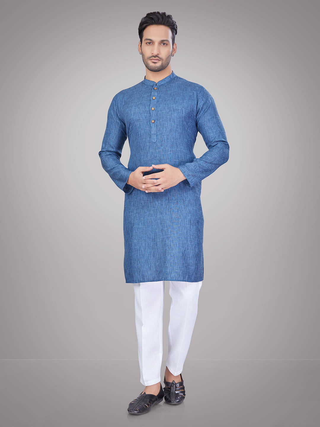 JUGG JUGG JEEYO Blue Blended Fabric Regular Fit Men's Kurta Pyjama Set ( Pack of 1 ) JUGG JUGG JEEYO Blue Blended Fabric Regular Fit Men's Kurta Pyjama Set ( Pack of 1 )