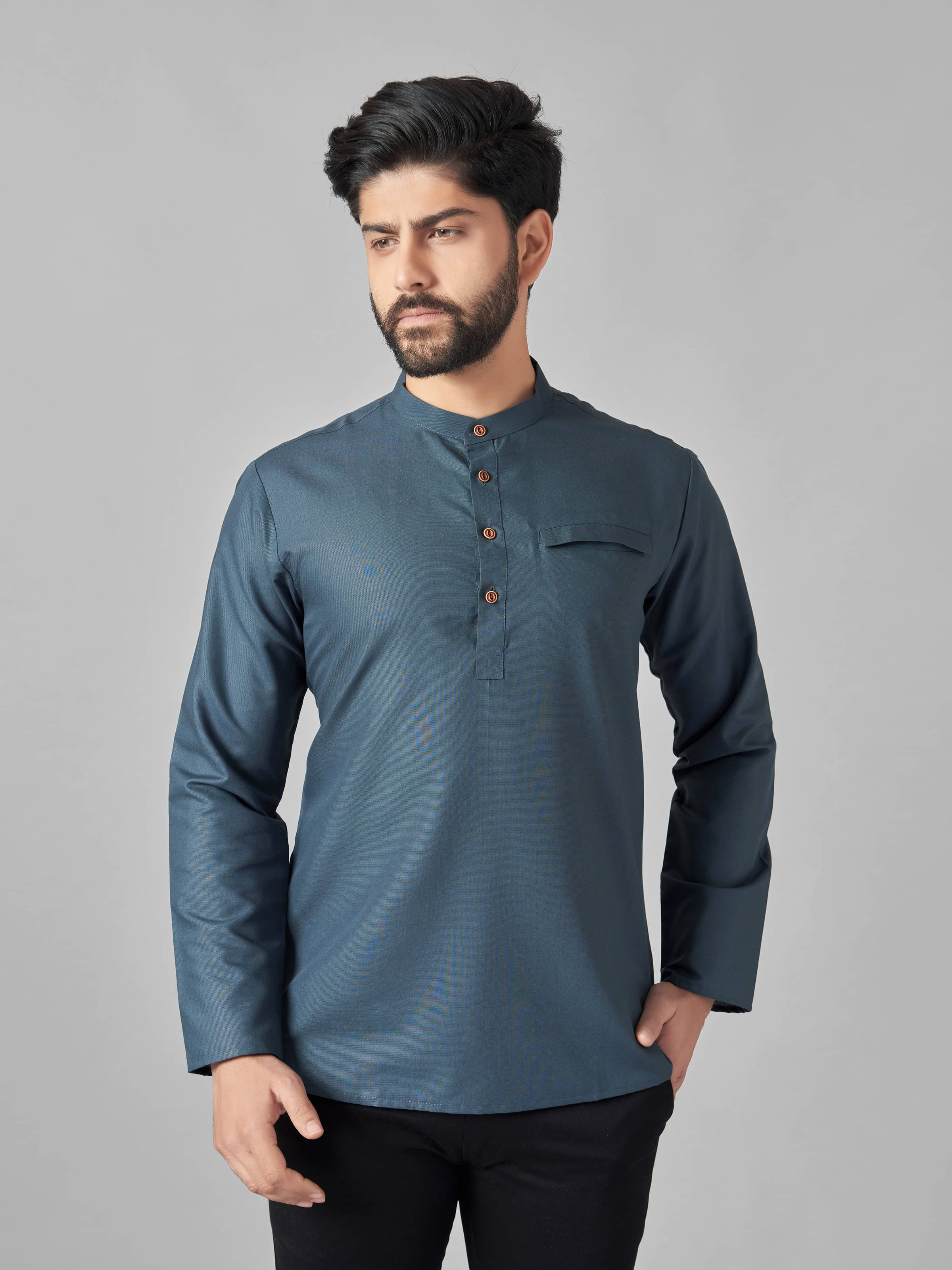 JUGG JUGG JEEYO Dark Grey Blended Men's Regular Kurta ( Pack of 1 )     			JUGG JUGG JEEYO Dark Grey Blended Men's Regular Kurta ( Pack of 1 )