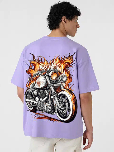 Kanhuzzz Men Cotton Oversized Fit Printed T-Shirt ( Purple ) Kanhuzzz Men Cotton Oversized Fit Printed T-Shirt ( Purple )
