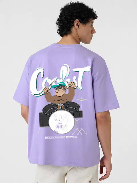 Kanhuzzz Men Cotton Oversized Fit Printed T-Shirt ( Purple ) Kanhuzzz Men Cotton Oversized Fit Printed T-Shirt ( Purple )
